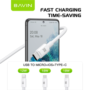 Bavin cb253 2m 2.4A nhanh sạc chuyển 2 trong 1 điện thoại Type-C Micro Cáp dây dữ liệu USB cáp - Product Image 2