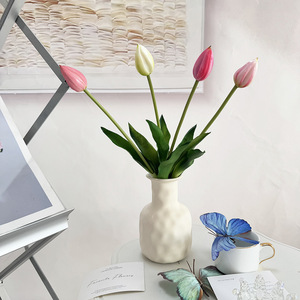 Fábrica de Flores Meiyu, Tulipán Artificial de Tallo Único, Goma Suave, Frutado Grande, Decoración para el Hogar, Accesorios para Bodas - Product Image 2
