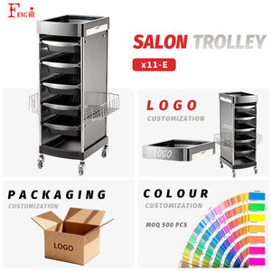 Carrito Rodante <span class=keywords><strong>de</strong></span> 5 Niveles para Salón <span class=keywords><strong>de</strong></span> Belleza, Equipo <span class=keywords><strong>de</strong></span> Almacenamiento para Peluquería con Marco <span class=keywords><strong>de</strong></span> Acero Inoxidable para Salón <span class=keywords><strong>de</strong></span> Belleza - Product Image 2