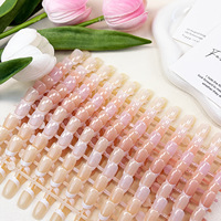 Faux ongles à presser de style européen et américain, courts, couleur unie nude, 30 pièces par paquet, nouveauté transfrontalière, prêts à poser