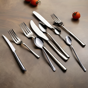 Chất lượng cao Bảng ngã ba và dao muỗng đặt Flatware với mịn xử lý thiết lập dao kéo với gương đánh bóng khách sạn thép không gỉ - Product Image 4
