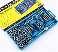 Kit de 40 pièces de tarauds et filières métriques en acier allié avec clé pour la réparation et la coupe de filetages