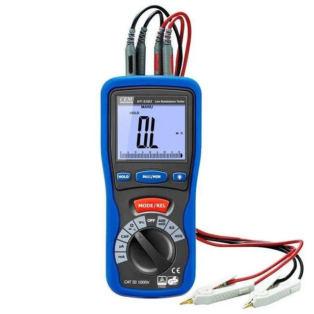 DT-5302 Professional Digital Low Resistance Tester High Accuracy 1000V Four-Wire Milliohm Meter Grounding Insulation Resistance