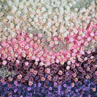NINI prend en charge la personnalisation de la taille, toile de fond en soie faite à la main, panneau de roses artificielles écologiques, décoration murale moderne pour mariage