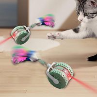 Jouet pour chat Elecpet, balle intelligente roulante pour chaton, entraînement sensoriel, avec laser pour animaux de compagnie et jouets en peluche pour chat et chien