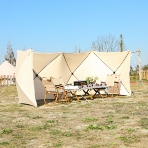 Installez rapidement un pare-vent extérieur camping polycoton écran coupe-vent camping pique-nique abri - Product Image 4