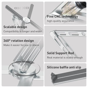 Base Giratoria de <span class=keywords><strong>360</strong></span> Grados, Soporte Ajustable de Aluminio para Laptop, Soporte Ergonómico para Notebook, Compatible con iPad y <span class=keywords><strong>MacBook</strong></span> - Product Image 5