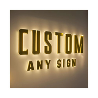 Enseigne en lettres métalliques 3D rétroéclairées personnalisées avec modules LED étanches, taille sur mesure pour hall d'hôtel et décoration murale d'entreprise