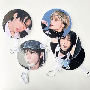 Abanicos de Mano de Plástico Blanco con Forma de Corazón, Impresión a Doble Cara, Personalizados al por Mayor, Lindos y Redondos, para Regalo Kpop - Product Image 3