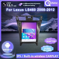 Autoradio Android 12 12,1 pouces pour Lexus LS460 2008-2012 Écran vertical Stéréo automobile Lecteur multimédia DVD Carplay Navigation GPS