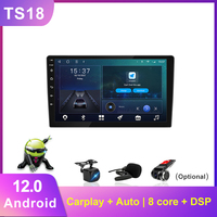 Head Unit Video Mobil Android 14 TS18 GPS Terintegrasi RGB 9/10 inci 2DIN Radio Mobil Universal dengan CarPlay Auto 1280*720 Stereo Mobil