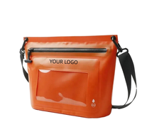 Tas kering bahu tunggal PVC antiair, dengan ponsel layar sentuh untuk berenang arung jeram perjalanan & tur luar ruangan