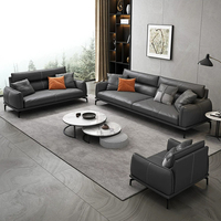 Ensemble de salon moderne minimaliste et écologique en cuir PU durable, canapé sectionnel carré en similicuir rembourré