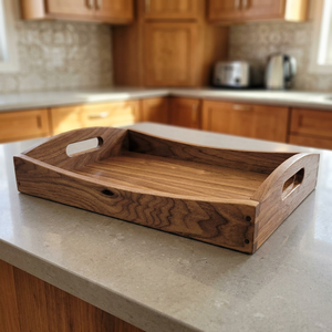 Bandeja de Servicio de Madera Estilo Francés, Hecha a Mano, Ecológica, con Acabado Pulido, Tamaño y Forma Personalizados, para Uso en Hoteles y Restaurantes, Decorativa - Product Image 1
