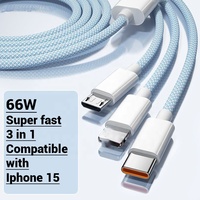 Compatible avec IPHONE 15, câble de charge rapide USB-C 5A 66W 1m/1,5m/2m/3m en nylon tressé pour ordinateurs et imprimantes