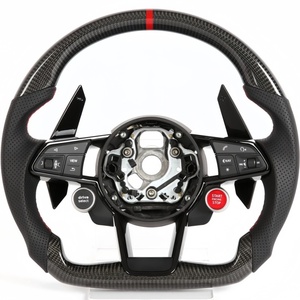 Volant en fibre de carbone pour <span class=keywords><strong>Audi</strong></span> B9 A4l A5 A3 A4 S5 A6L A8 Q8 SQ8 S3 S4 RS3 RS5 RS7 RS6 Volant de style sport - Product Image 1