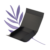 Boîte rigide rectangulaire noire magnétique de qualité supérieure avec insert en mousse EVA, biodégradable, laminée mate, logo personnalisé pour les occasions spéciales