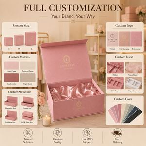 Boîte magnétique personnalisée CRD avec poignée pour panier-cadeau, grande boîte d'emballage rigide en papier pliable pour panier-cadeau de luxe - Product Image 4