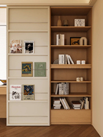 Mur de rangement intégré sur mesure avec bibliothèque dissimulée, système de bureau d'étude moderne personnalisé, solution de mobilier mural complète de qualité ENF