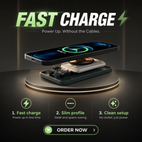 Batterie externe PD20W à quatre cellules avec affichage, 10000 mAh, magnétique, charge sans fil 15W, charge rapide, type C, pour iPhone