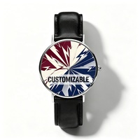 Reloj con Foto y Logotipo Personalizado para Hombre y Mujer, Reloj de Pulsera Personalizado con Correa de Cuero para Regalo Promocional