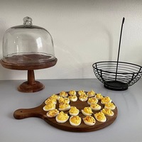 Großhandel Deviled Egg Tray, Holz Deviled Egg Tray 12 Löcher Tabletts Halter Charc uterie Board Easter Egg Carrier für die Küche
