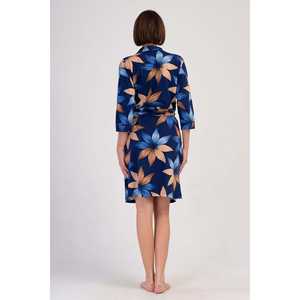 ชุดคลุมอาบน้ำผู้หญิงหรูหรา แขน 3/4 มีกระเป๋า ผ้าสแปนเด็กซ์ระบายอากาศ ชุดนอนพิมพ์ลายฤดูหนาว ไซส์ใหญ่ สายเดี่ยว ออกแบบเซ็กซี่ รับสกรีนโลโก้ - Product Image 1