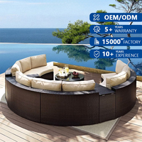 Ensemble de meubles de jardin en rotin PE contemporain, durable, avec sièges profonds, luxueux, tissé à la main, pour véranda, canapés de jardin, canapé d'extérieur
