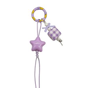 Factory Directly Supply Low Price Cute Woven <b>Rope</b> with Star square Keychain Pendant for Diy Handmade Accessories - Product Image 1