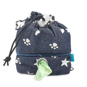 Bolsa de entrenamiento para mascotas, bolsa de mezclilla azul oscuro portátil para pasear perros, bolsa para guardar golosinas, 13x10x4,5 cm - Product Image 4