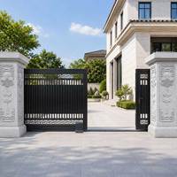 Puerta Corredera Automática de Lujo Estilo Francés para Villa, Puerta de Seguridad Eléctrica para Patio Exterior y Entrada de Vehículos con Control Remoto para Hotel o Centro Comercial