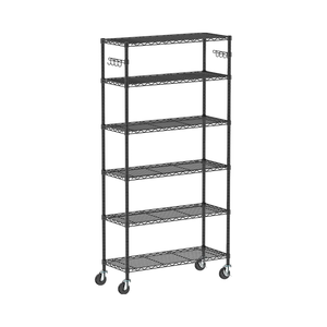 Folews 6-Tier Cán Kim Loại lưu trữ kệ có thể điều chỉnh dây Kệ Rack Organizer tiện ích lưu trữ đơn vị cho nhà bếp nhà để xe - Product Image 1