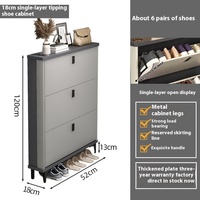 Armoire à chaussures en bois ultra-mince, nouvelle armoire à chaussures étroite et petite pour l'entrée, le couloir, le mur, pour un usage domestique