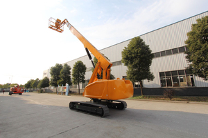 Crawler Teleskopik Elektrik Teleskopik Bisa Ditarik, <span class=keywords><strong>Platform</strong></span> Kerja Udara Karpet Truk Angkat Boom <span class=keywords><strong>Aerial</strong></span> Garpu Derek - Product Image 2