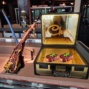 กระเป๋าใส่เนื้อกระจก LED พับได้โลโก้ได้ตามต้องการกระเป๋าเดินทางสำหรับกลางคืนที่เก็บเนื้อกระเป๋าเอกสารสำหรับสเต็ก glorifier <span class=keywords><strong>Display</strong></span> เคสชายหาดไมอามี่ - Product Image 2