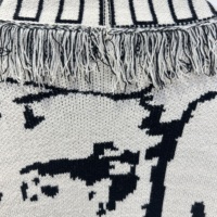 E & L OEM hiver dames élégant mi-long Jacquard tricoté Cardigan ouvert poitrine revers gland à manches longues Style décontracté pull
