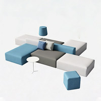Ensemble de canapés modulaires modernes personnalisés pour les espaces publics de loisirs et de réception, canapé d'attente à assise double face