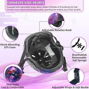 Casco multideportivo ajustable para niños, diseño de cielo estrellado, protección para la cabeza para patinaje sobre ruedas - Product Image 3