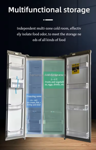 33" 36" Optional 115V USA Canada Mexico Stainless Steel <b>Refrigerator</b> No Frost With Bottom Freezer Side by Side 2Doors F - Product Image 3