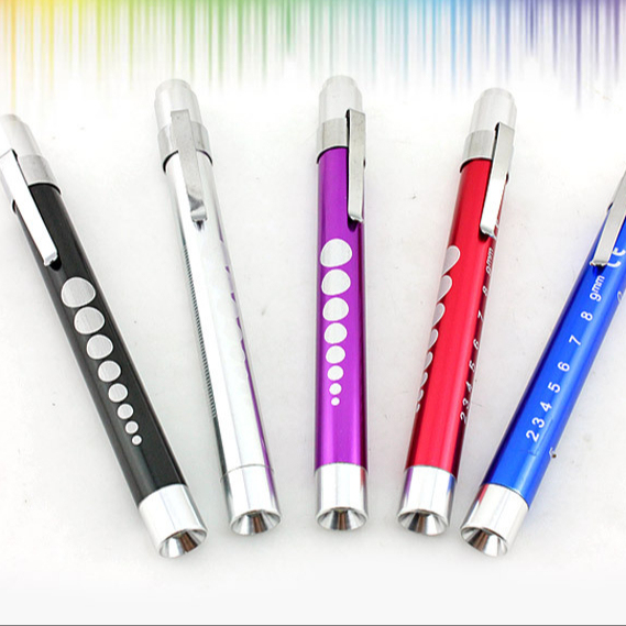Aluminum Alloy Nurse Penlight Led Nurses Medical Portable Pen Edc Flashlight With Pupil Gauge