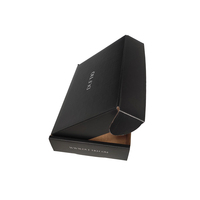 Boîtes d'expédition écologiques noires mates avec impression personnalisée, boîtes en carton ondulé pour l'emballage e-commerce