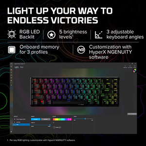 Teclado Mecánico para Juegos Hyperx Alloy Origins 65, Factor de Forma Compacto del 65%, Teclado Ruso con Alfabeto Ruso - Product Image 3
