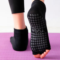 Chaussettes de yoga à cinq doigts en coton peigné fin pour femmes demi-orteil conception antidérapante hauteur d'équipage entraînement Pilates professionnel gymnastique danse