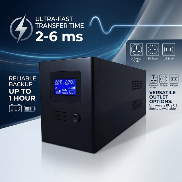 UPS Uninterruptible Power Supply 650VA390W Standby Home Office Desktop Computer Small Power-off Emergency Endurance