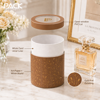 Tube en papier jetable personnalisé de qualité alimentaire avec couvercle fenêtré pour capsules d'huile de poisson, gommes, chocolats, biscuits, emballage hermétique avec logo en feuille d'or