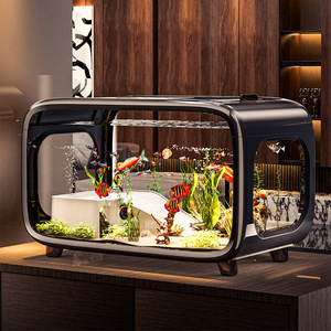 <span class=keywords><strong>Acquario</strong></span> <span class=keywords><strong>in</strong></span> Plastica Trasparente per Soggiorno, Decorazione Domestica, Terrario da Scrivania per Tartarughe con Design Ecologico - Product Image 1