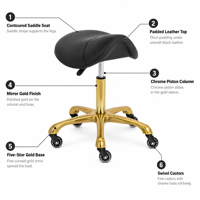 Tabouret de salon ergonomique confortable en similicuir blanc avec base carrée pour hôtels et salons de beauté