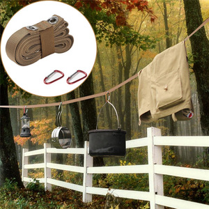 Tent Extension Strap 315x2cm Oxford Red Outdoor Camping Awning Hanging Rope With Carabiners - Product Image 5
