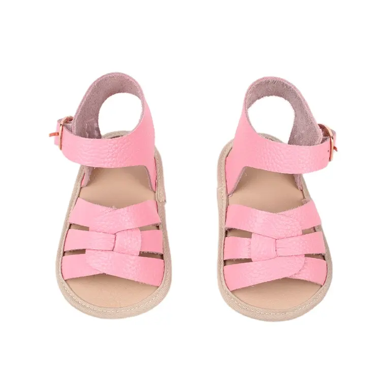 गुलाबी ग्रीष्मकालीन बच्चों के सैंडल बेबी गर्ल्स टॉडलर सॉफ्ट सोल प्रिंसेस जूते बच्चों के बेबी सैंडल जूते लड़कों के कैज़ुअल रोमन चप्पल