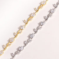 Meilleure Vente Transfrontalière 2026 Nouveau Bracelet en Laiton Micro-Incrusté de Zircons de Qualité Style Luxe pour Femme, Minimaliste et Tendance Instagram